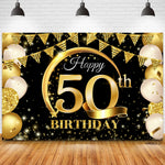 Fond photo anniversaire noir et or grand format