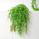 plantes artificielles suspendues feuilles vertes modernes décoratives extérieures accrochées ovales veinées opaques vivantes