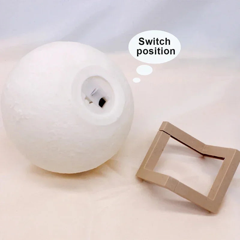 veilleuse lune led blanc moderne support bois chambre enfants lumière douce