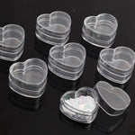 boîtes rangement transparentes coeur couvercle pression conteneurs organisateurs bijoux bonbons mini boîte 100pcs 10pcs