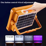 lampe solaire multifonctionnelle portable orange verre trempé transparent moderne panneau solaire affichage batterie contrôle