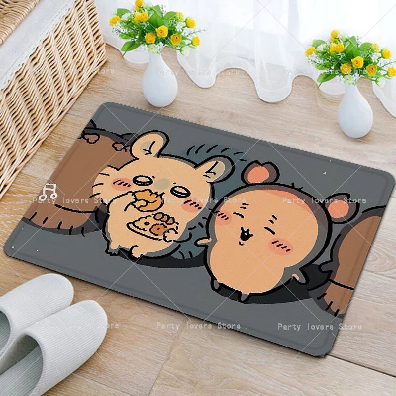 tapis flanelle dessins animés personnages mignons bleu rose beige jaune blanc