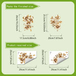 stickers decoratifs fleurs roses vertes violettes adhésifs salle bain decoration maison autoadhésifs blanc