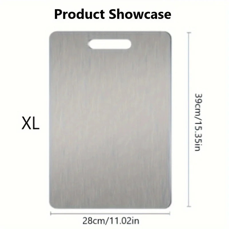 planche découpe acier inoxydable titane double face portable qualité alimentaire moderne poignée