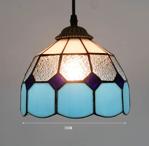 lampe suspendue tiffany multicolore stained glass floral salon chambrehôtel