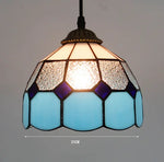 lampe suspendue tiffany multicolore stained glass floral salon chambrehôtel