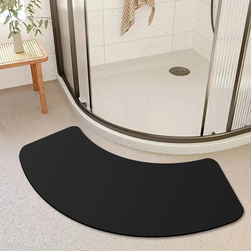 tapis douche gris noir pieds humains adhésif antislip velours moderne 40x60cm 40x100cm 40x140cm