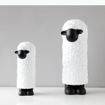 statues moutons blanc noirs texture laine faces lisses moderne accessoires decoration chambre enfants
