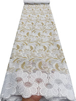tissu brodé violet bleu rose floral occasion mariage qualité élevée dentelle polyester opaque élégant