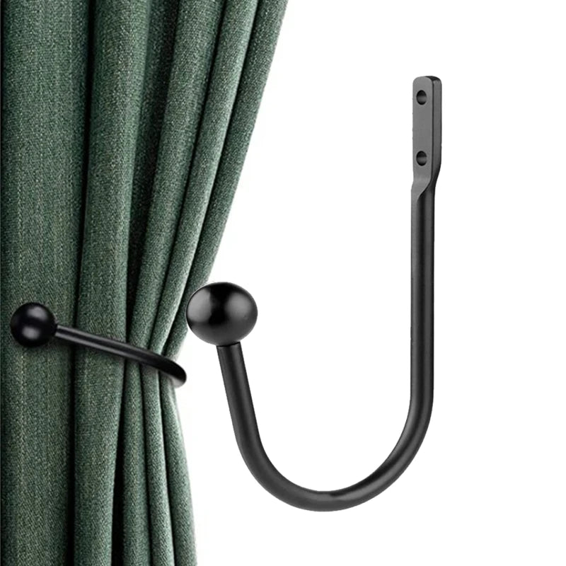 boucles rideau moderne fixations vis métal noir uni 8.6cm largeur 7.1cm hauteur