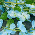guirlande florale artificielle cascade violet blanc rose bleu mariage anniversaire extérieur