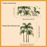 sticker mural palmiers tropicaux vert brun adhésif moderne décoration chambre opacité autoadhésif dimension 90cm