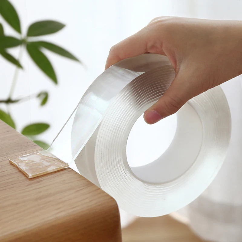 ruban adhésif transparent réutilisable résistant l'eau maison décoration murale minimaliste blanc
