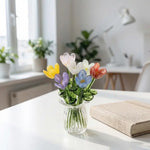 bouquet fleurs artificielles jaune blanc rose bleu violet moderne décoration intérieure table maison cadeau