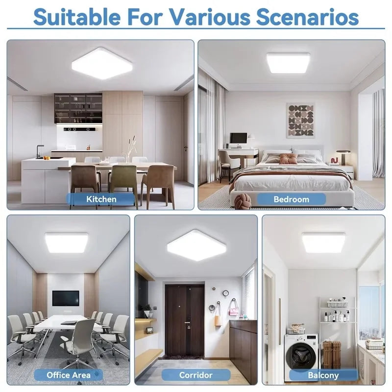 lampe carrée moderne blanc mat led clips facile 2000 8200 lumens 90 260v