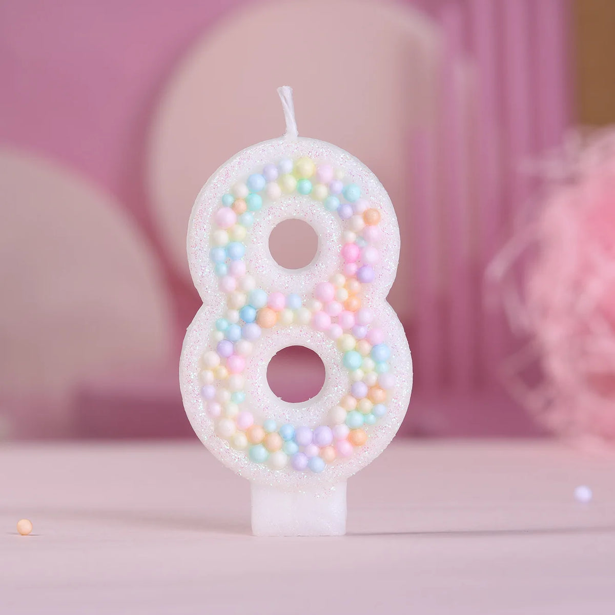 bougies chiffres anniversaire blanc pastel brillantes décoration festive box rangement