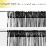 rideau extérieur semi transparent noir blanc moderne pochette tringle patio véranda