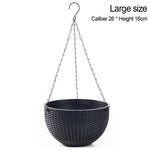 pots suspendus tressés noir blanc bleu moderne crochet chaine cloison autoarrosant