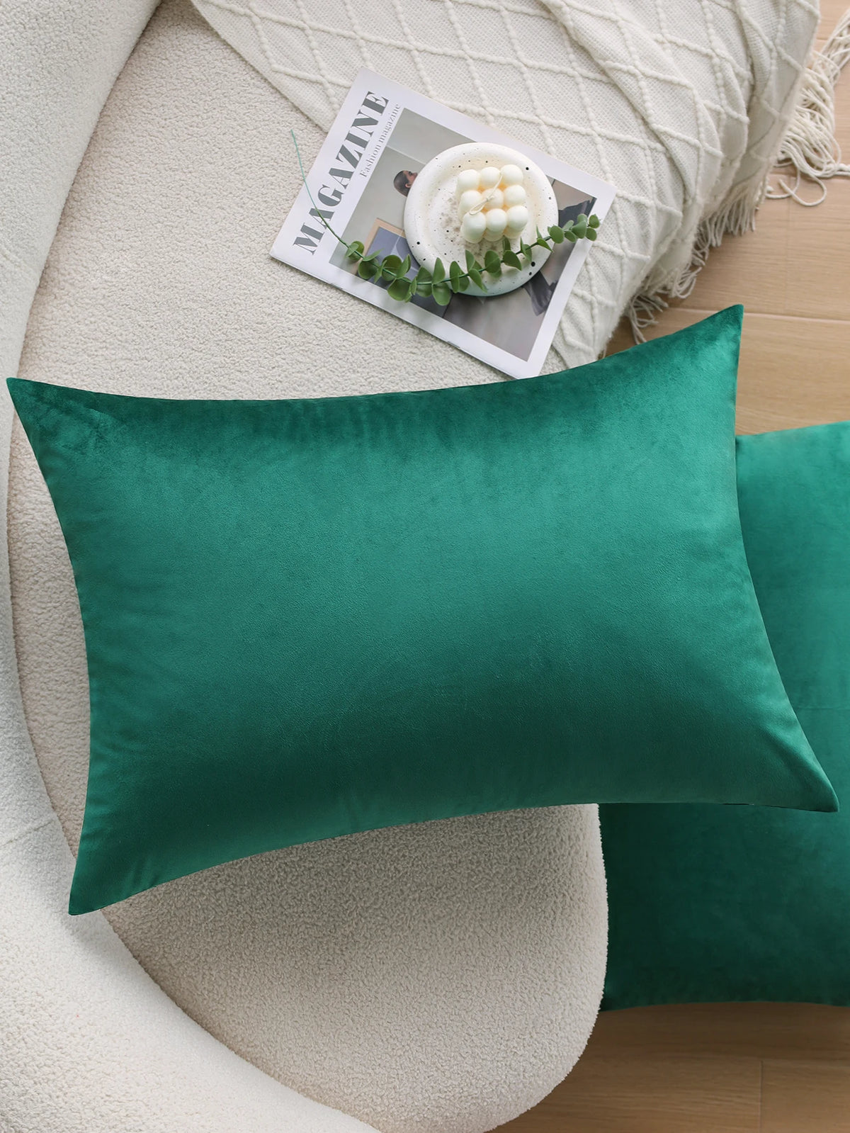 housse coussin velours doux jaune moderne 50x70cm décoration maison canapé voiture