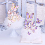 décoration gâteau papillon clips blanc rose doré festive anniversaire mariage féerique