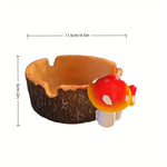 cache cendre champignons orange noir bois naturel décoratif chambre ornementnels