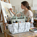sac polyestertoi multicompartiments motifscolorés poisfloral noirvert blanc rangementjardinage fournituresoffice portablepratique