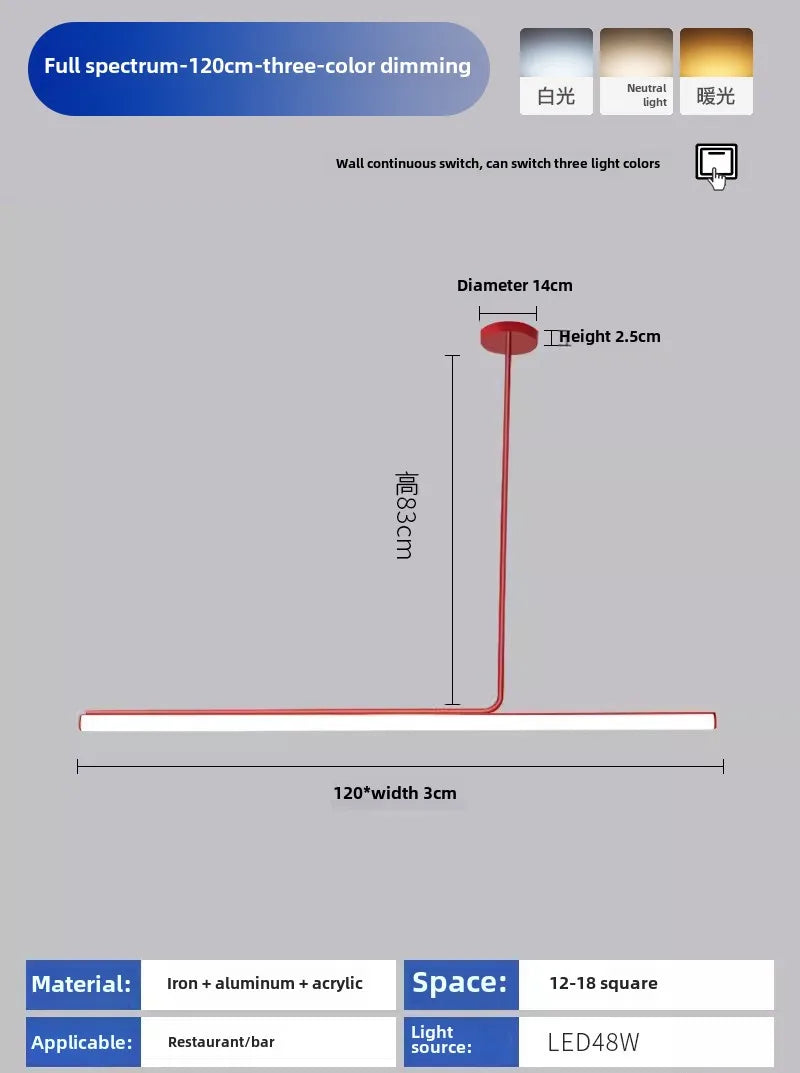 luminaire suspension moderne minimaliste rouge noir blanc articulation chambre salon