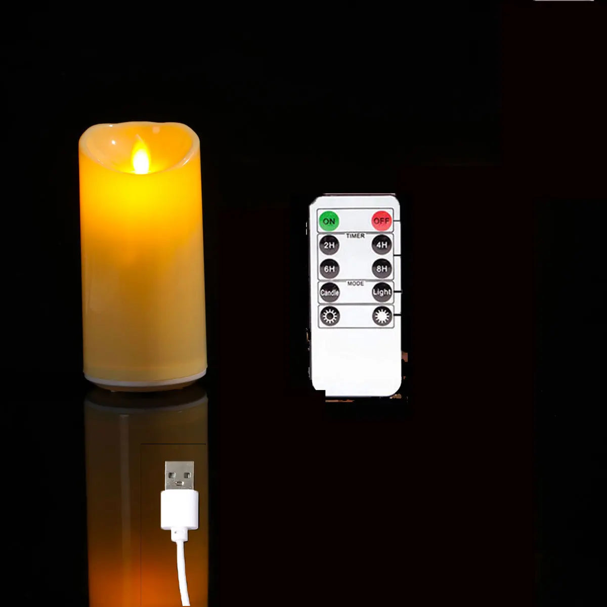 bougies led sans flamme rechargeables blanc crème rondes modernes télécommande usb adhésives noël vacances