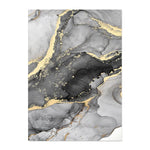 tableau contemporain minimaliste marbre effet liquide gris noir doré sans cadre impression toile chambre