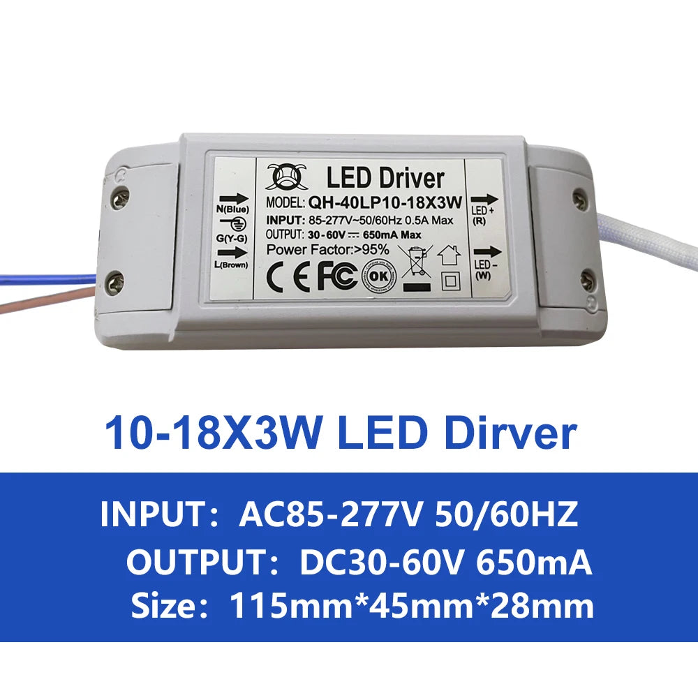 pilote led 600ma 3w 20w blanc moderne adhésif câbles certification rohs symboles sécurité