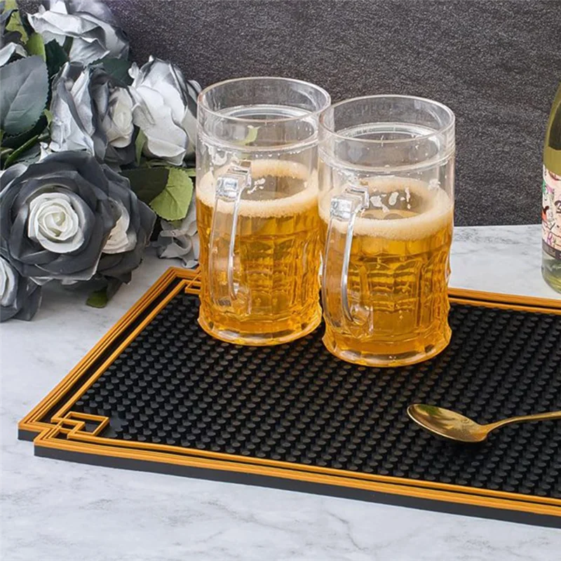 tapis bar noir or grille moderne 18x12 pouces antidérapant salon restaurant