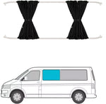 rideaux van utilitaire tissu plissé noir gris bleu vert opaques