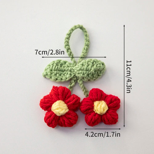 porte cles fleur crochet fait main pendentif sac main decoration artisanale coton coloré
