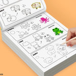 livre coloriage enfants animaux illustrations crayons couleurs éducatif simple enfantin