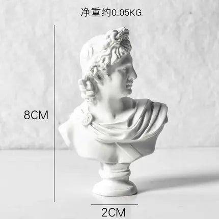 bustes sculptés resine blanc details fins antique figures grecques decor