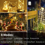 guirlande lumineuse solaire 20m 200led blanc chaud fil cuivre moderne certification ip65 ul rohs
