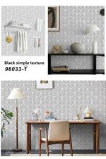 papier peint auto adhésif mur noir blanc motif géométrique moderne 3d opaquet 6mètres