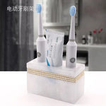 distributeur savon huiles essentielles moderne élégant blanc noir marbré set accessoires
