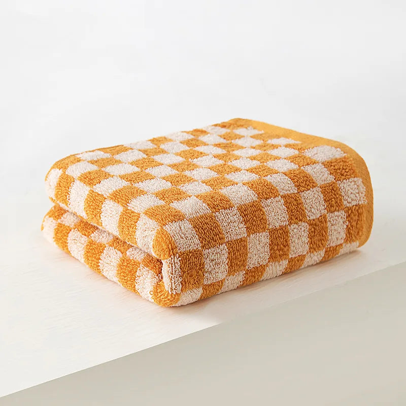 ensemble serviettes bain main coton carreaux moderne absorption rapide haute qualité