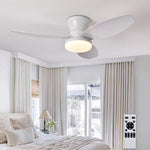 ventilateur led lumière télécommande noir blanc bois moderne traditionnel assemblage