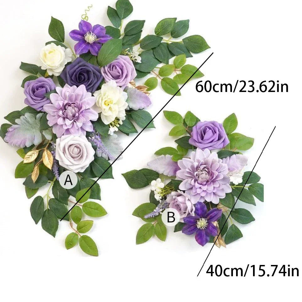 décoration mariage boho panneau bienvenue fleurs artificielles eucalyptus bois texturéextérieur