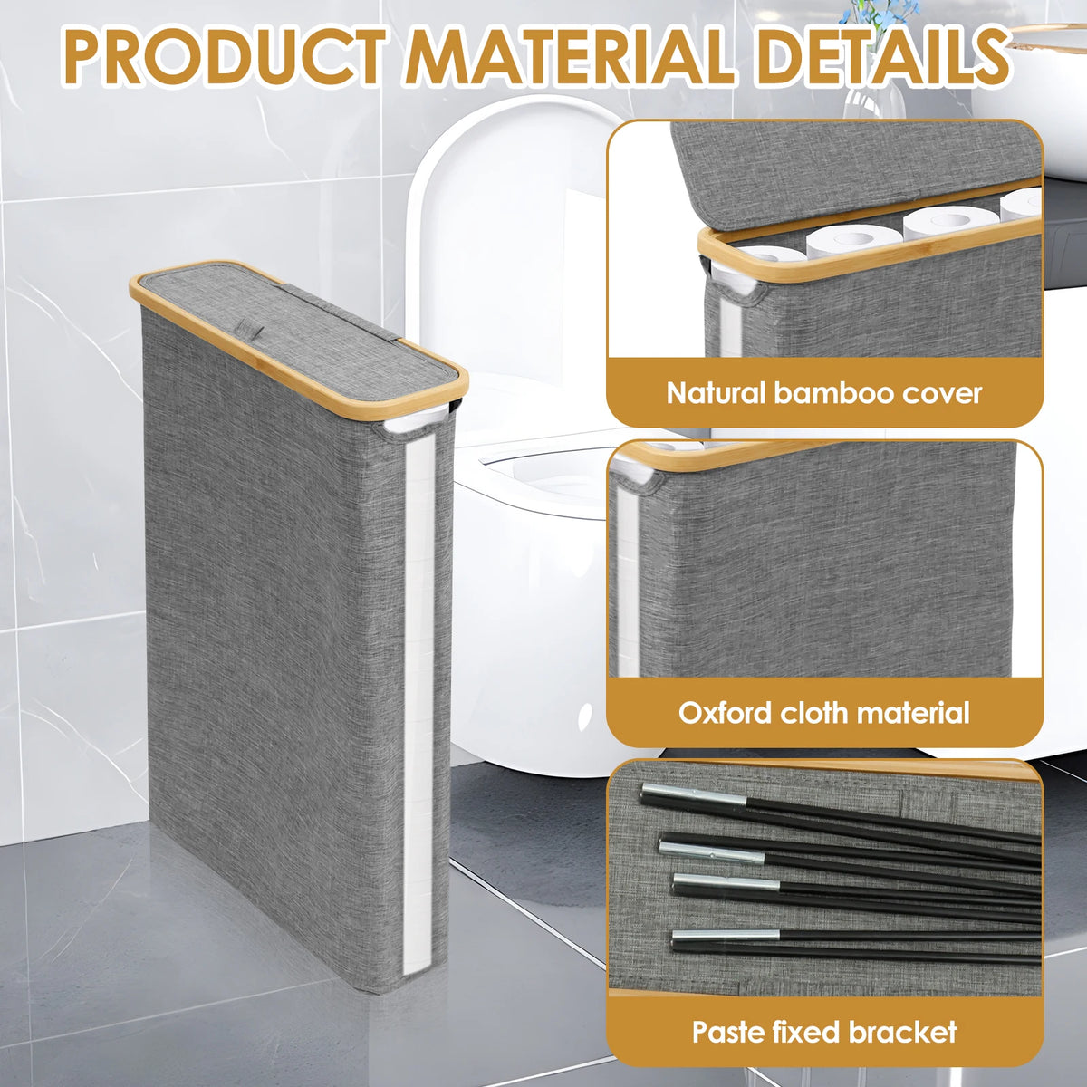 rangement papier toilette boîte organisation bambou moderne minimaliste pliable étanche grande capacité oxford cloth