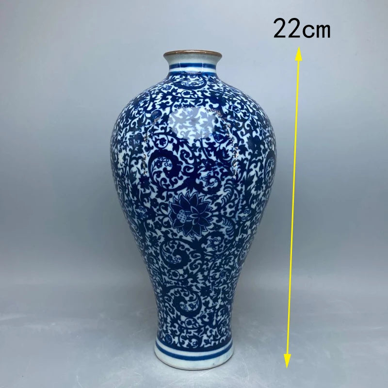 Vase porcelaine bleu et blanc céramique - décor floral élégant