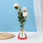 vases pliables transparents modernes rouge gris orange violet 24cm 14.5cm