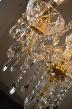 lampe poser sol cristal or argent brillante pendeloques classique baroque transparente