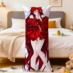 coussin allongé anime violet bleu blanc fleurs stylisées personnages 100 polyester double face imprimé