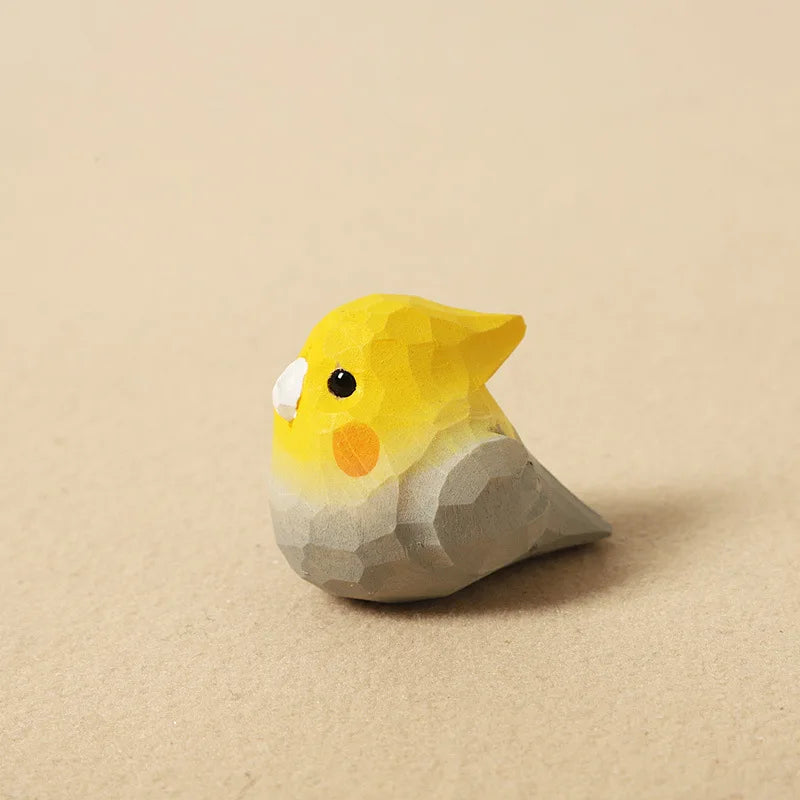 figurine bois oiseau perroquet decor minimaliste geometrique chambre decoration noel artisanal
