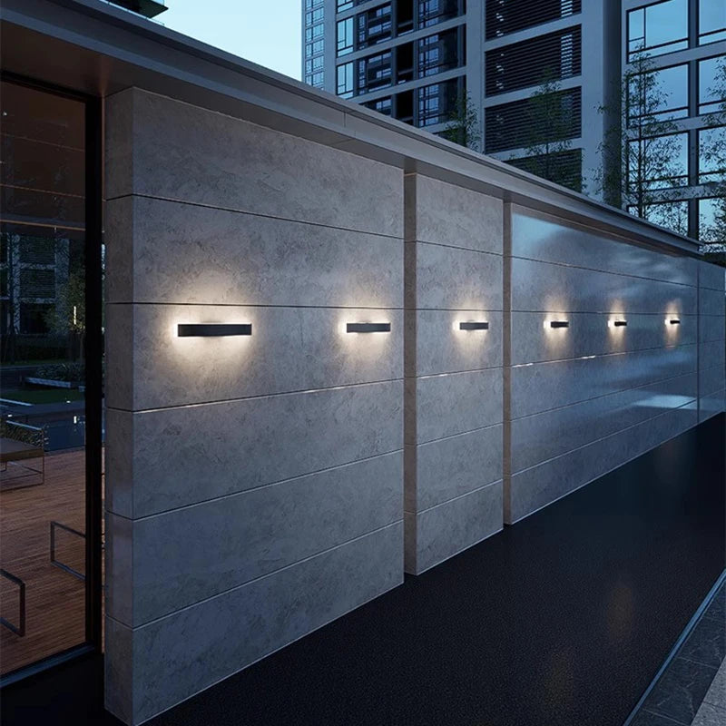 appliques murales modernes noires led imperméables autonome éclairage maisonextérieur cour jardin
