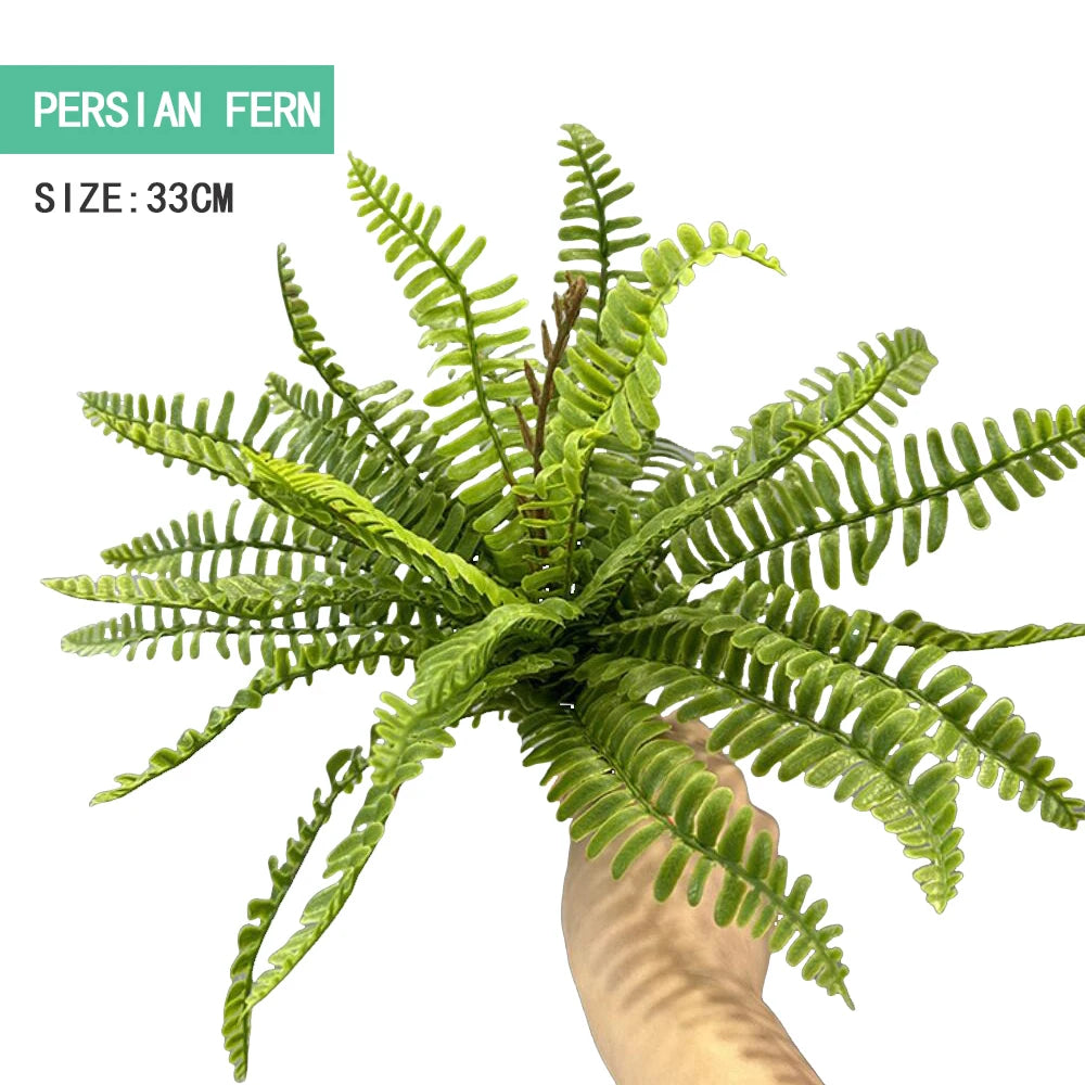 plantes artificielles feuilles fines vertes brunes modernes accrochables extérieures decoration murale naturelle