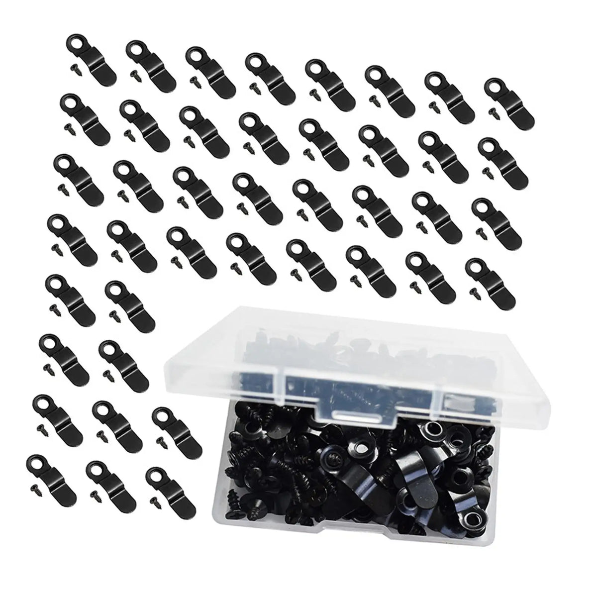 crochet vis fixations industriel noir boite rangement pieces 100pcs attache photo frame hanger